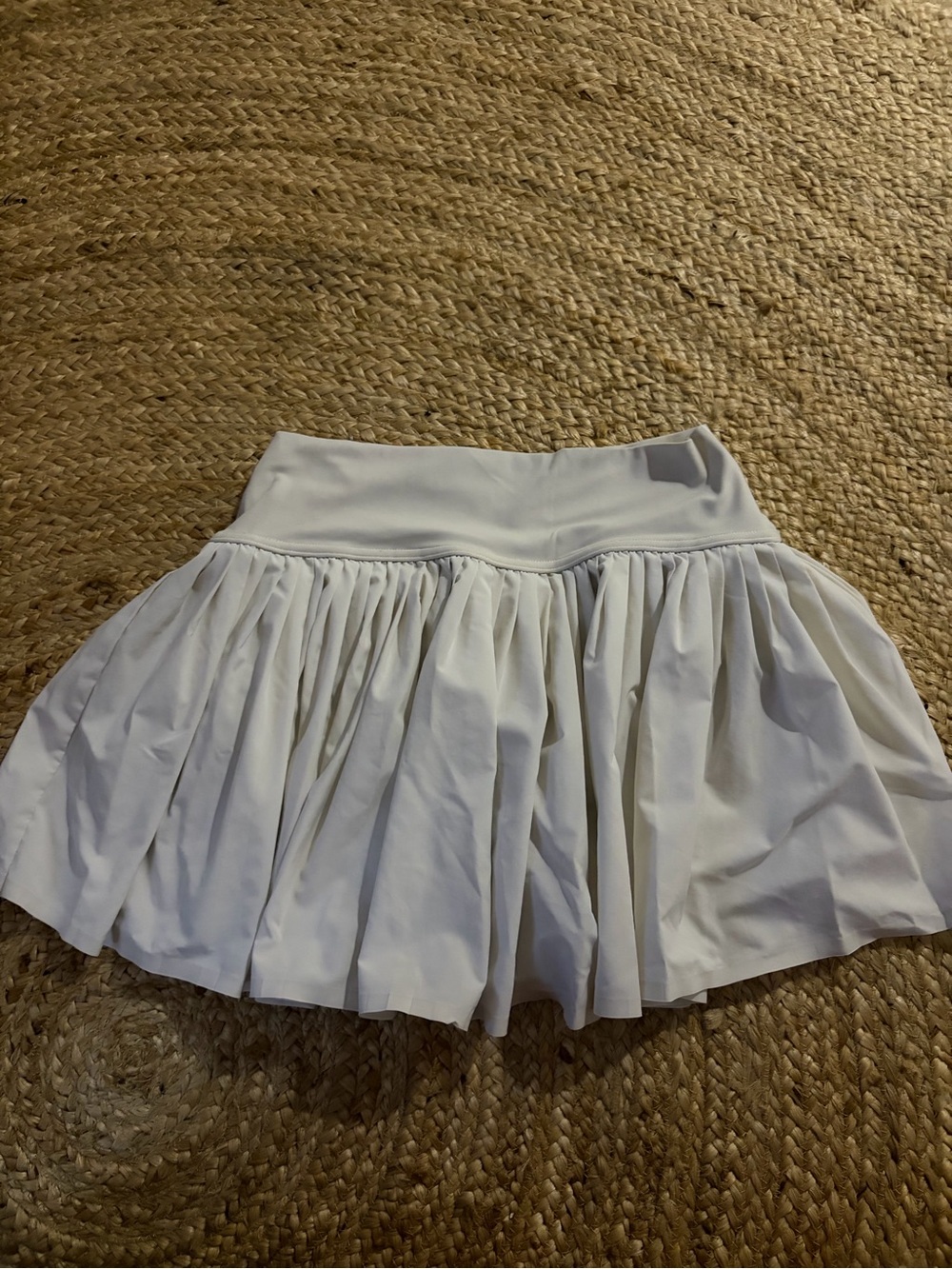 aerie White Full Pleated Skater Skirt